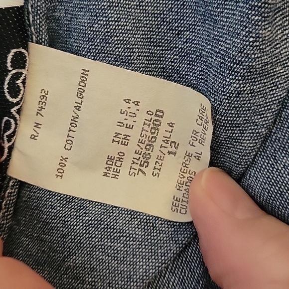 Vtg JIM ELLIOT Western Denim Chambray Sleeveless Button Down Midi Dress - Picture 13 of 14